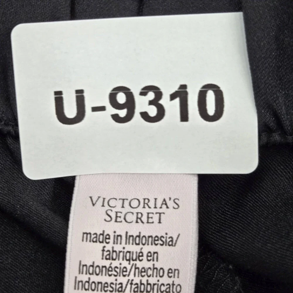Victoria's Secret Women Sleepwear‎ M Black Lounge Logo AOP Graphic Print
